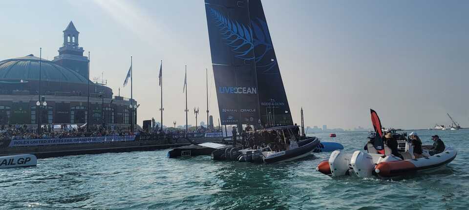 HYFOIL Marine Provides 2023 Support to SailGP with Guest Chaser Boats in Chicago and Los Angeles